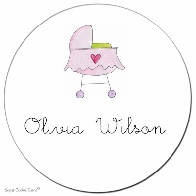 Sugar Cookie Gift Stickers - Bassinet Girl Sugar Cookie Gift Stickers - Bassinet Girl